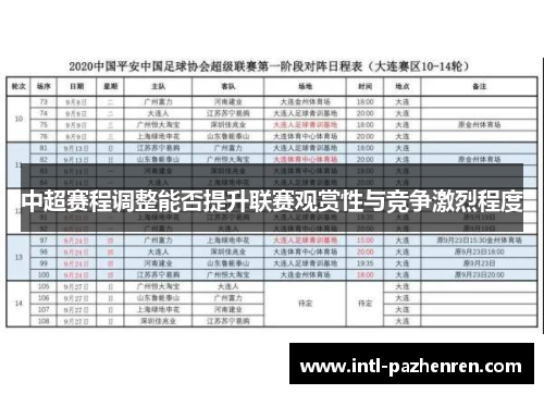 中超赛程调整能否提升联赛观赏性与竞争激烈程度